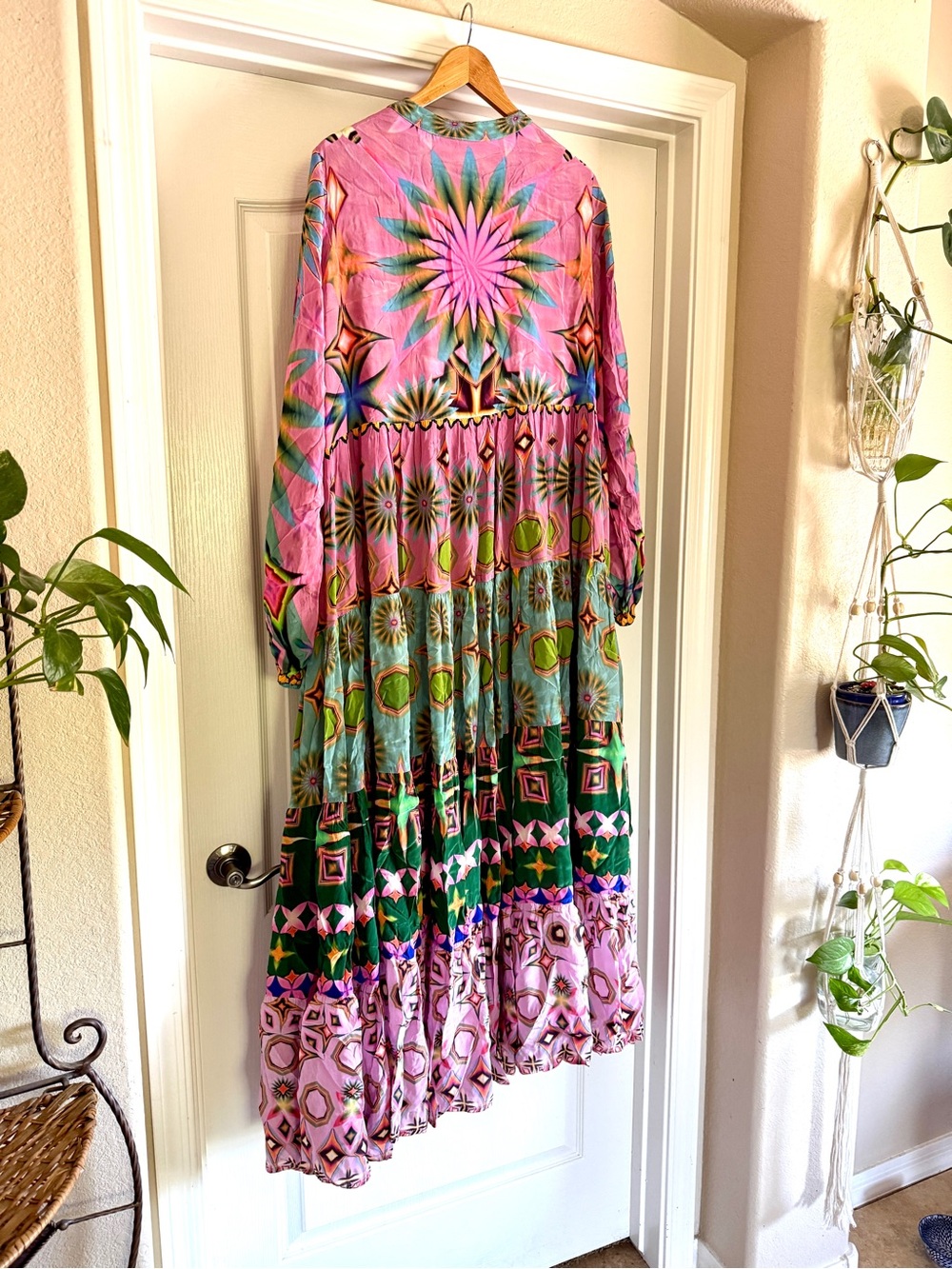 Anthropologie Seventh Heaven By Saddartha Bansal Mixed Print Maxi Dress 3X - Picture 5 of 14